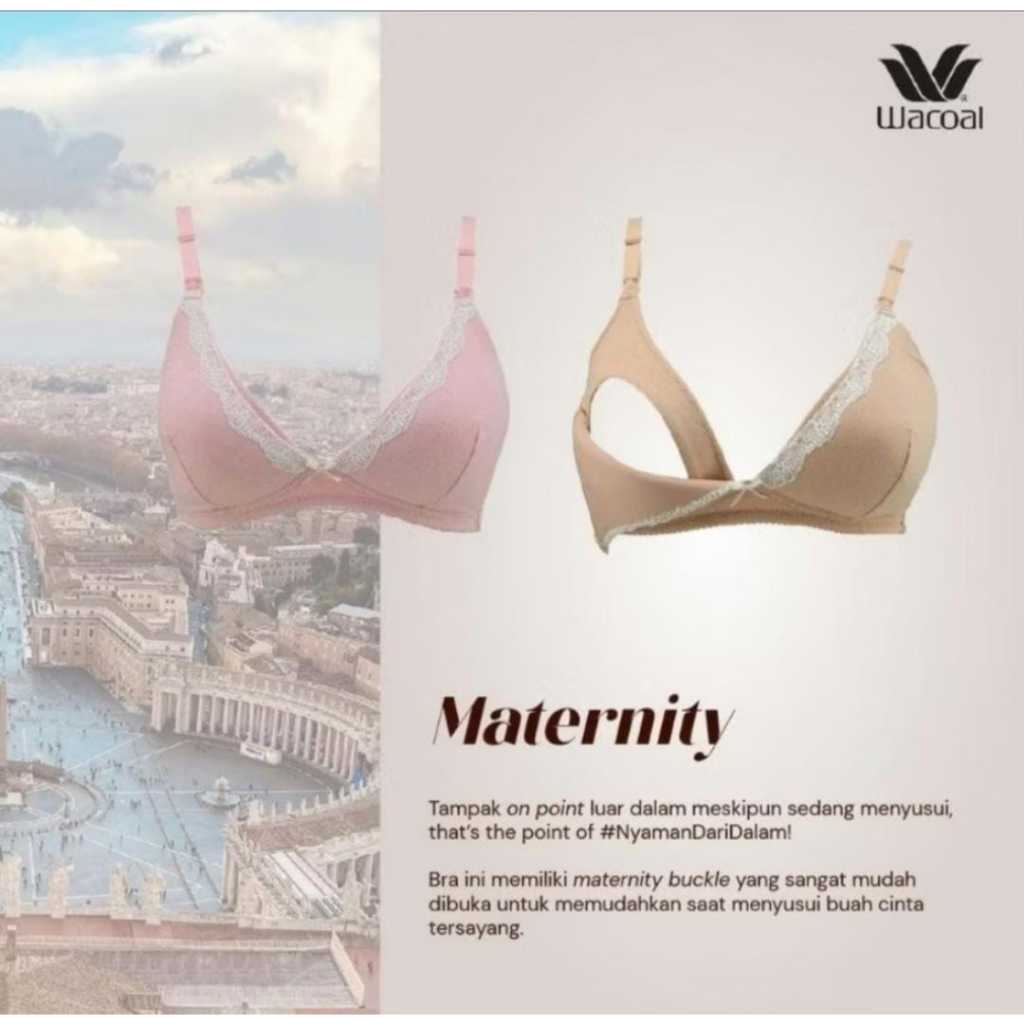 WACOAL BRA TANPA KAWAT KATUN MATERNITY BH MENYUSUI 34b 34c 34d 36c 36d IB 8034 NON WIRE WIRELESS IB8