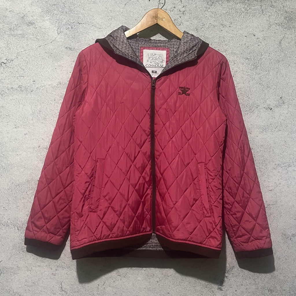Converse puffer jacket wanita pink