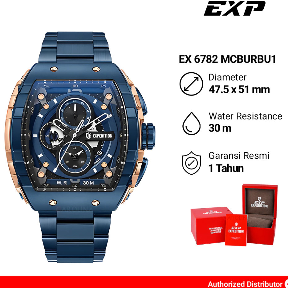 ORIGINAL Jam Tangan Pria Expedition Rantai Stainless Garansi Resmi 1 Tahun E R3 MS2 6757 6782