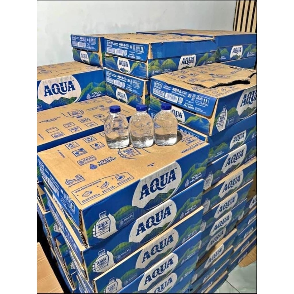Aqua Botol Mini 1 Dus isi 220ml x 24 Botol