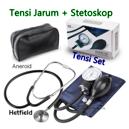 Tensimeter Aneroid Analog Dengan Stetoskop / Tensi Aneroid / Tensi Mobile / Aneroid Sphygmomanometer