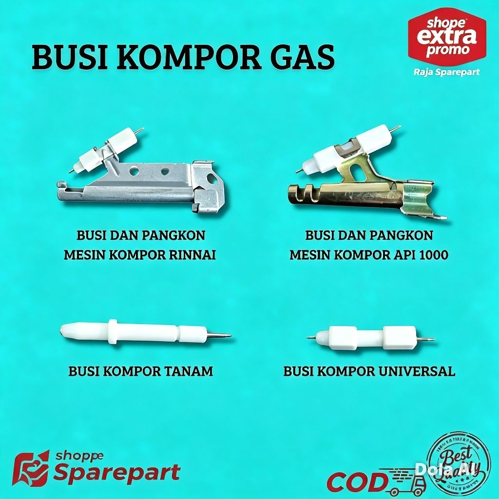 ] Busi Pemantik Kompor Gas Rinnai / Api 1000 / Kompor Tanam / Universal+ Pangkon Busi