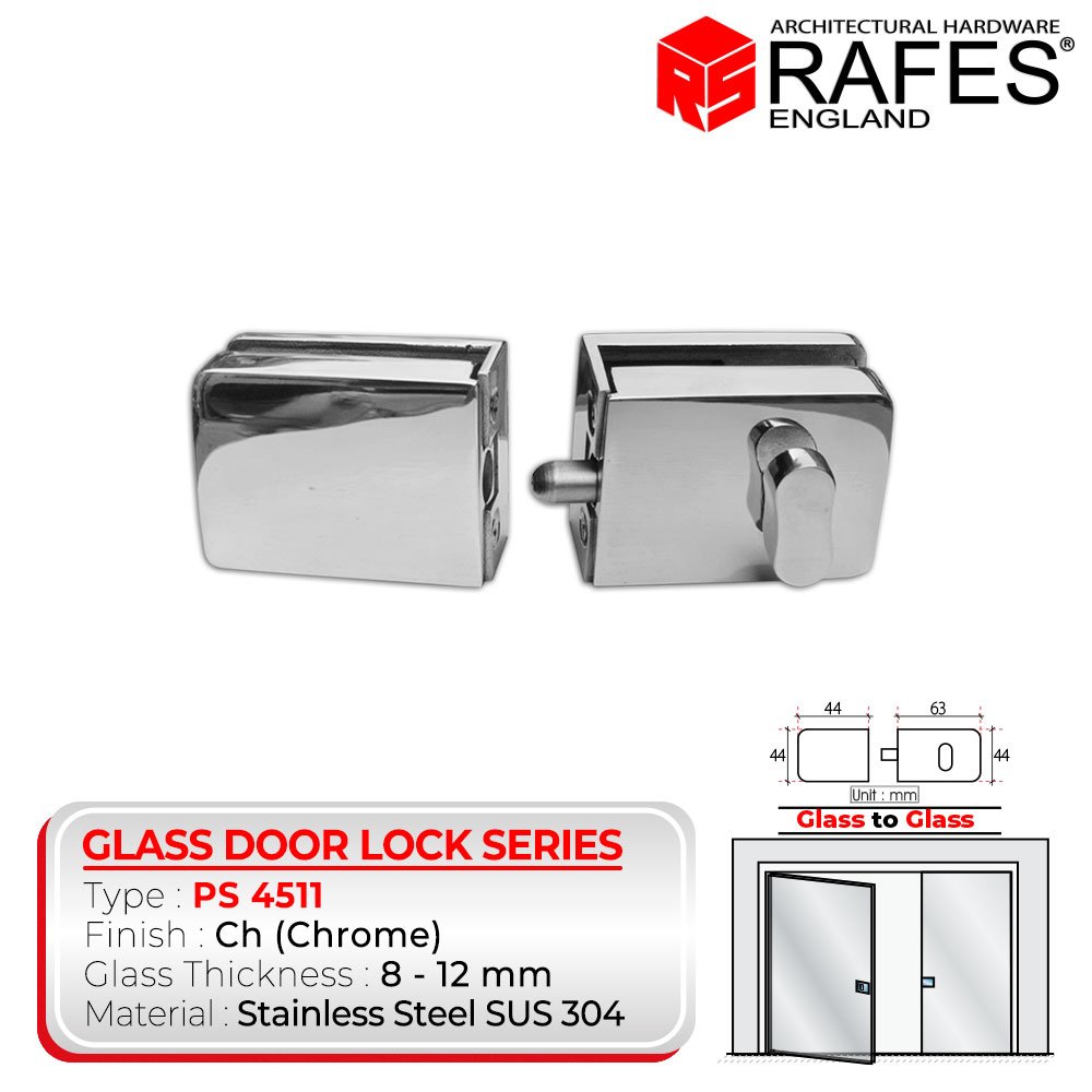 Kunci Pintu Kaca RAFES ENGLAND SUS 304 (PS 4511)