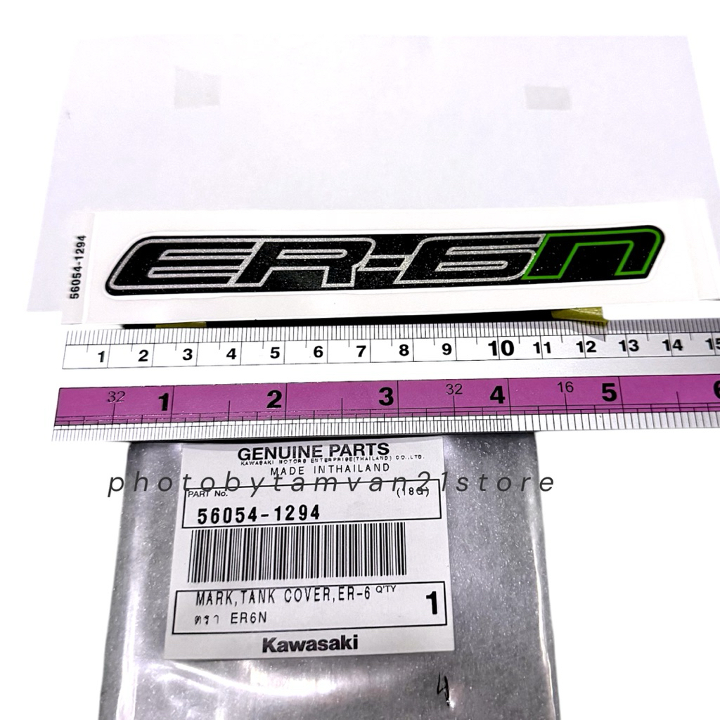 STICKER TANGKI ER6N ER6-n SILVER METALIC GREEN ORIGINAL KAWASAKI 56054-1294