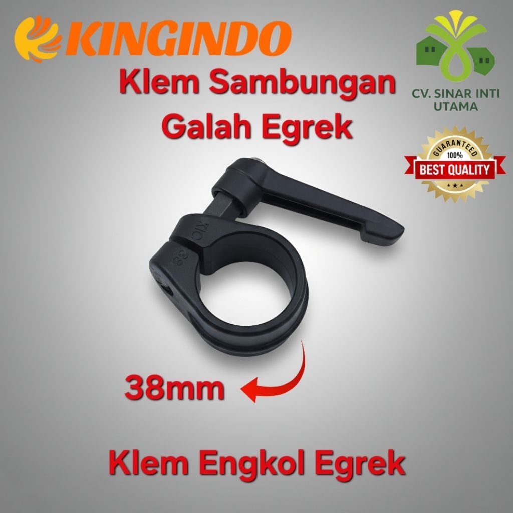 Klem Sambungan Galah Egrek / Cekak Egrek KINGINDO 38mm Pengunci Pipa Galah Sawit Plastik Atom