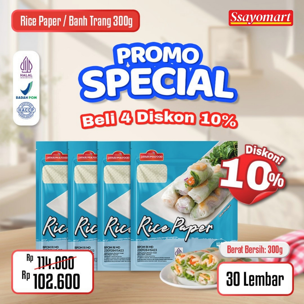 (PROMO BUNDLING) Rice Paper 300G / Banh Trang High Quality Rice Paper / Kulit Lumpia Vietnam Rice Pa