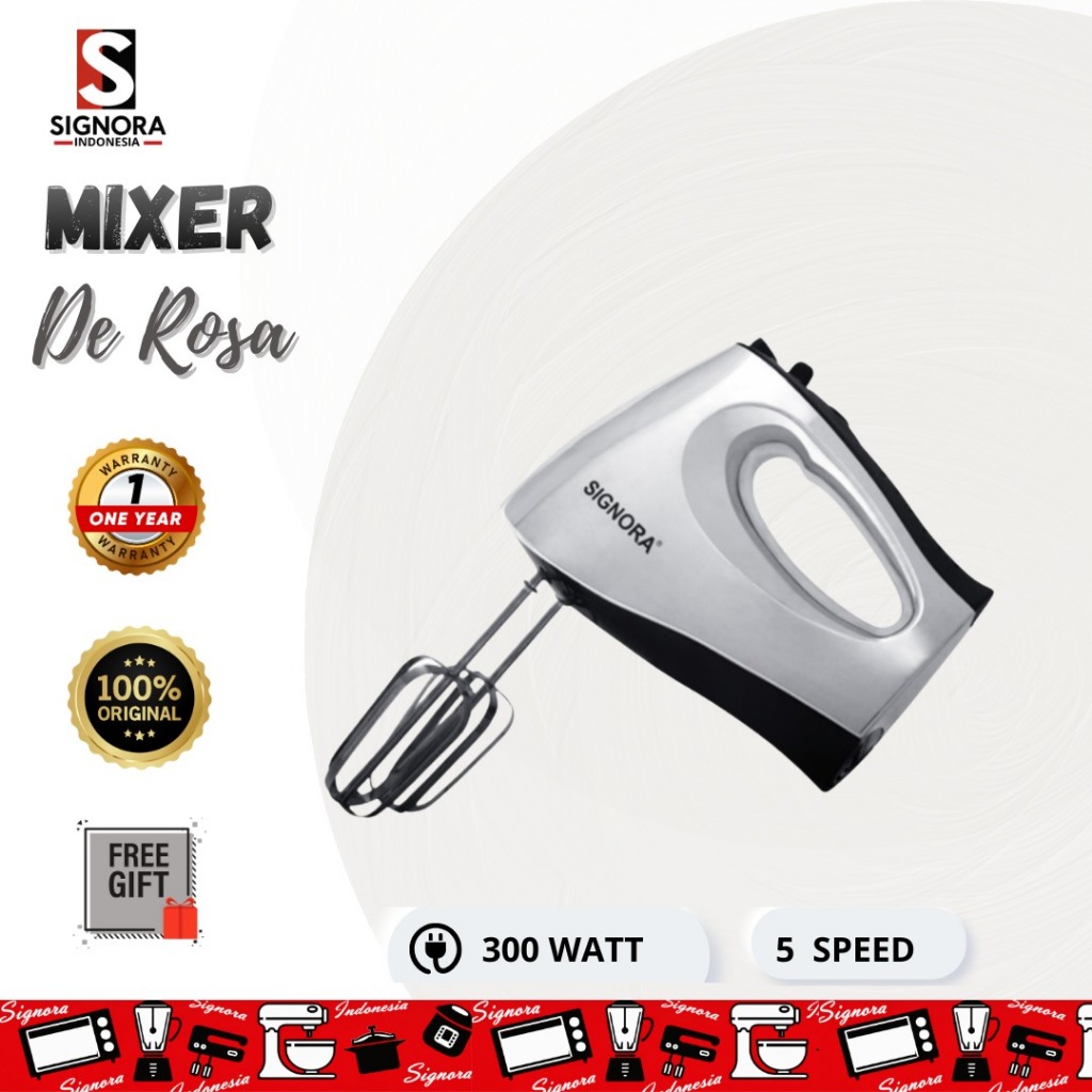 Signora Hand Mixer Silver Turbo 300W 5 Speed