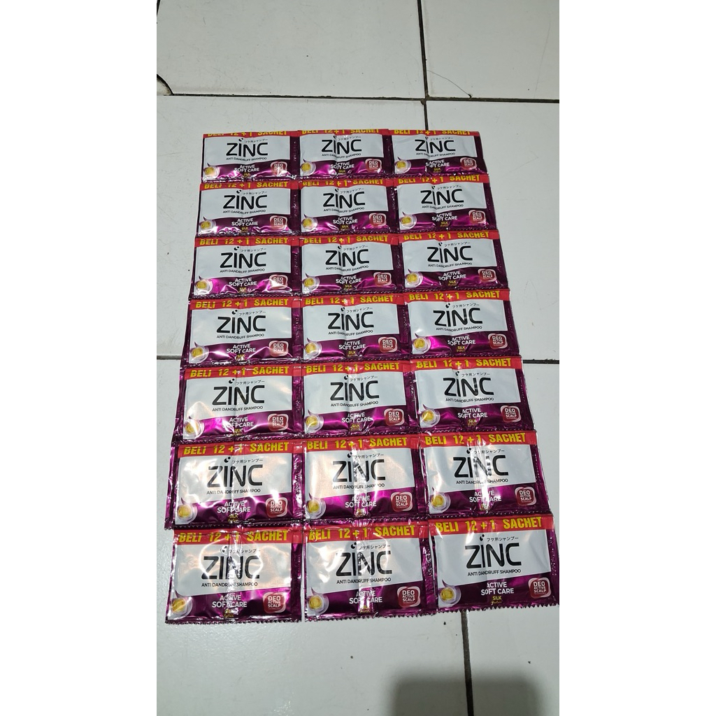 Zinc Anti dandruff shampoo ACTIVE SOFT CARE 10ml 1renceng isi 12+1 sachet