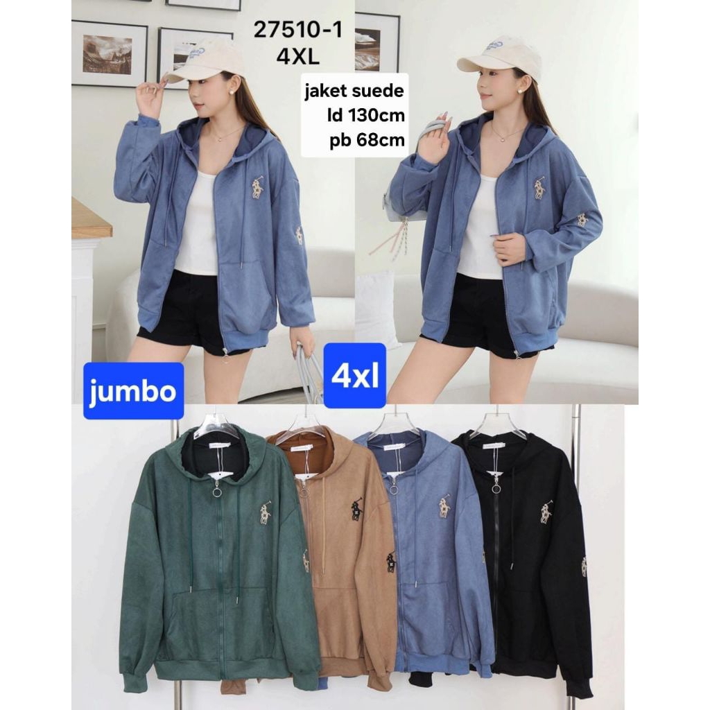 jacket suede jumbo OSM LD 130cm bahan suede halus premium