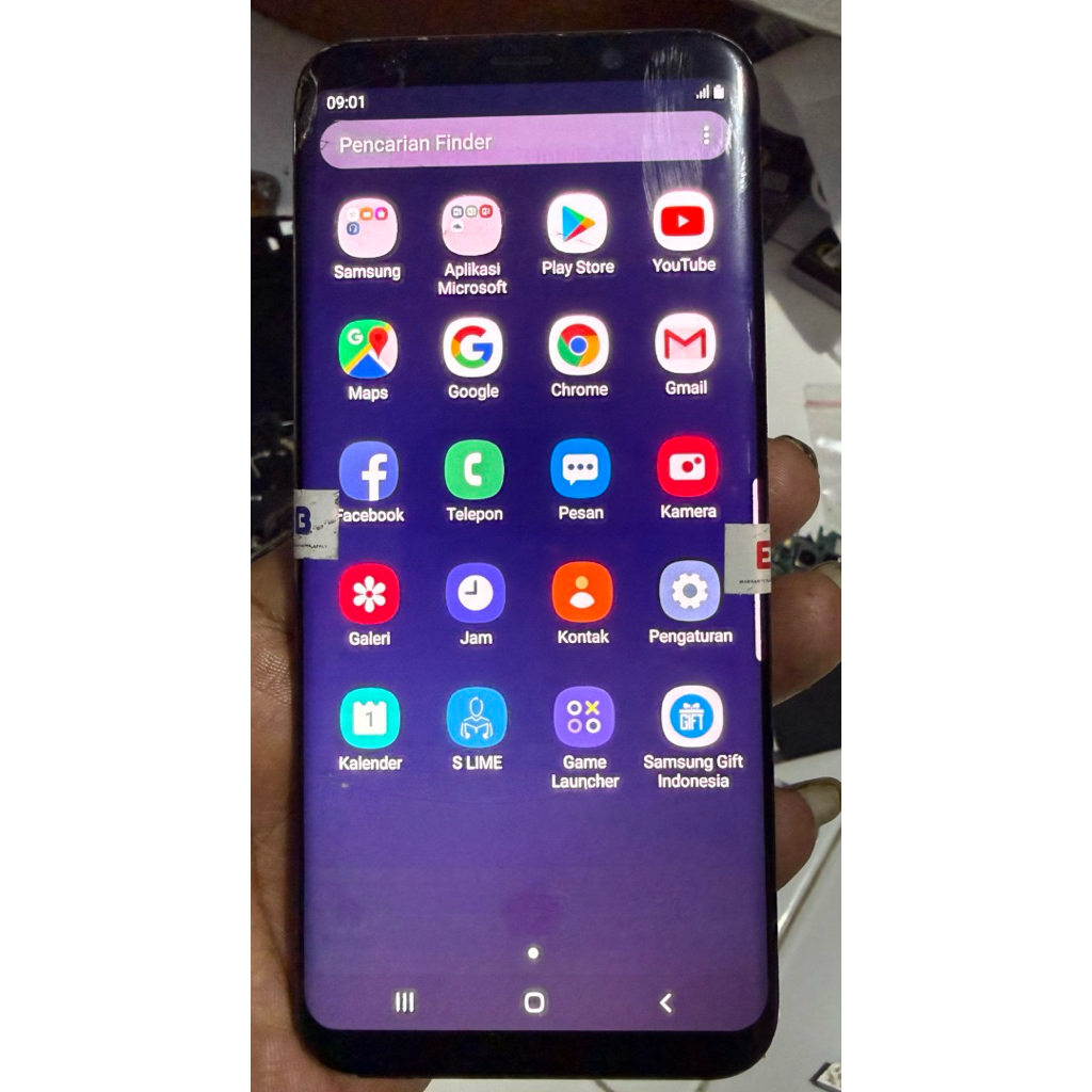 lcd touchscreen+frame samsung galaxy S8 PLUS original copotan minus SHADOW+retak glass