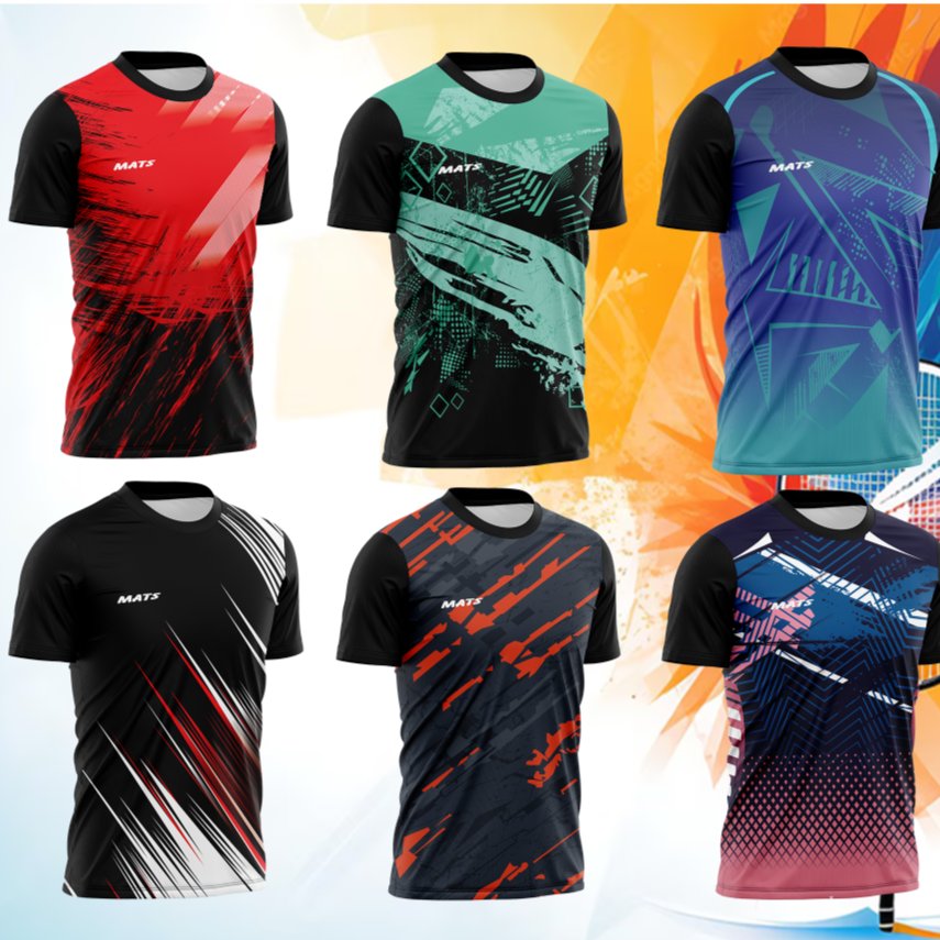 BAJU BADMINTON KAOS OLAHRAGA MIX DESAIN1