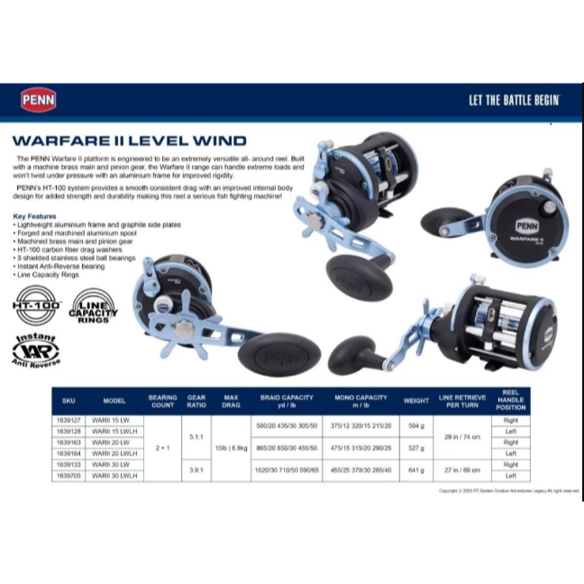Penn Warfare II Level Wind Fishing Reel