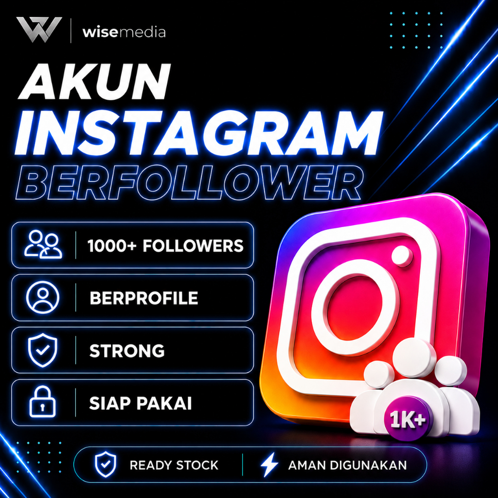 Jual Akun Instagram 1000+ | Akun IG Berfollower | 2FA ON | Strong | Siap Pakai