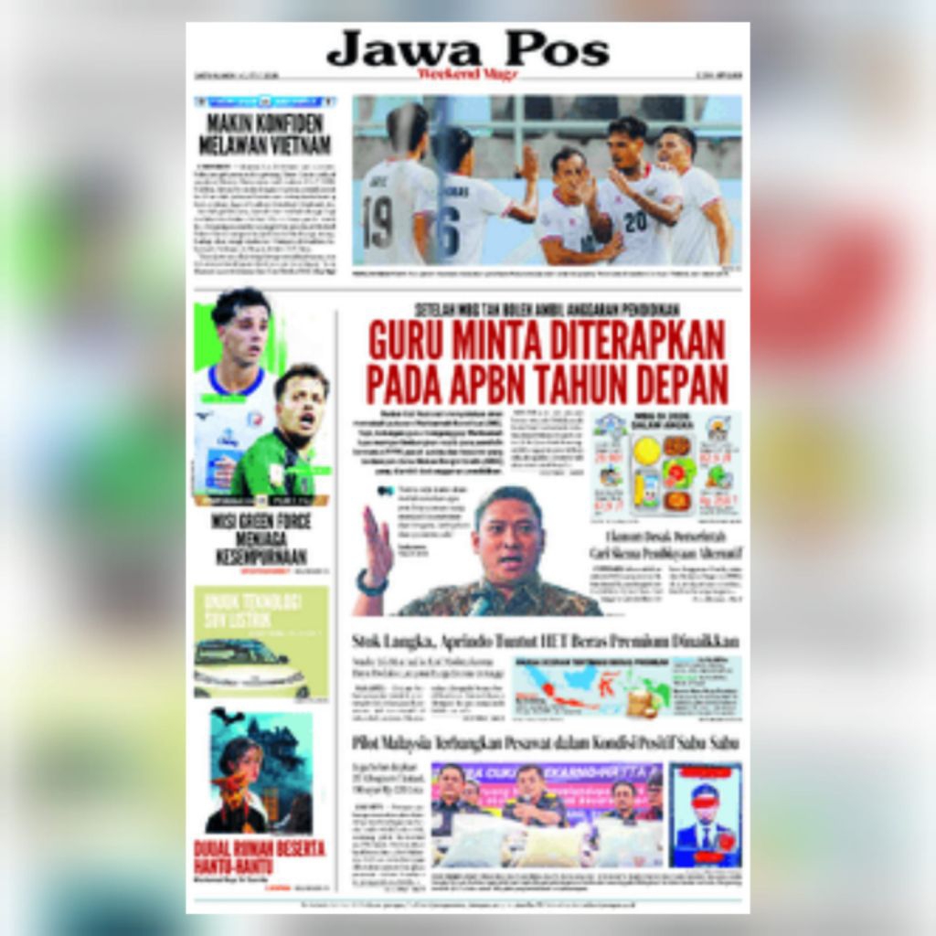 KORAN JAWA POS EDISI SEPTEMBER 2026  ( DIJUAL HARIAN )