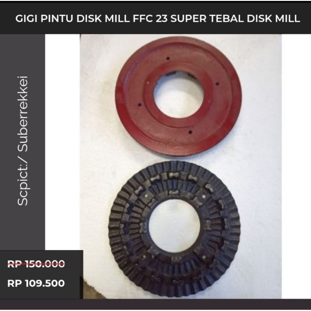 Promo GIGI PINTU DISK MILL ffc 23 SUPER TEBAL DISK MILL
