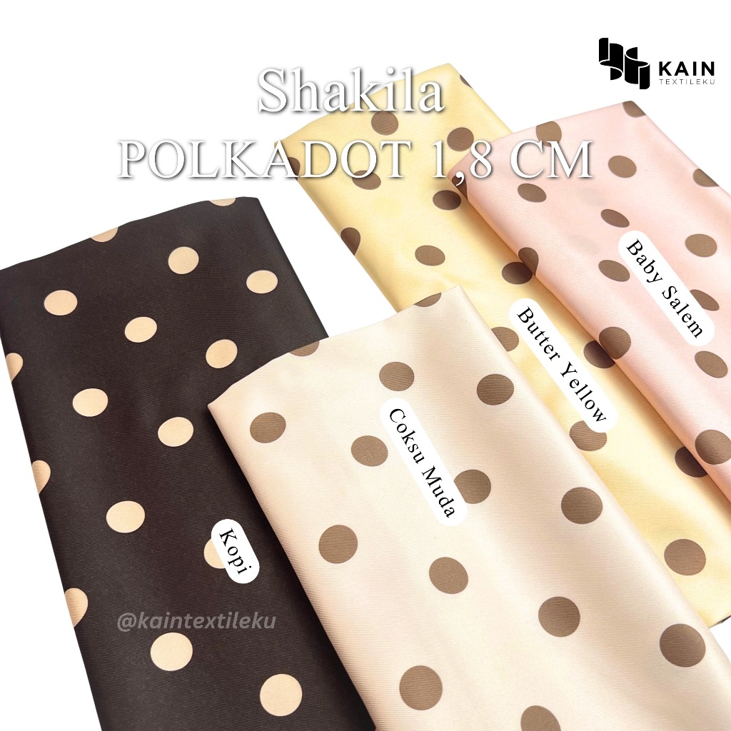 0,5 meter Bahan Kain Shakila Polkadot (1,8 cm)