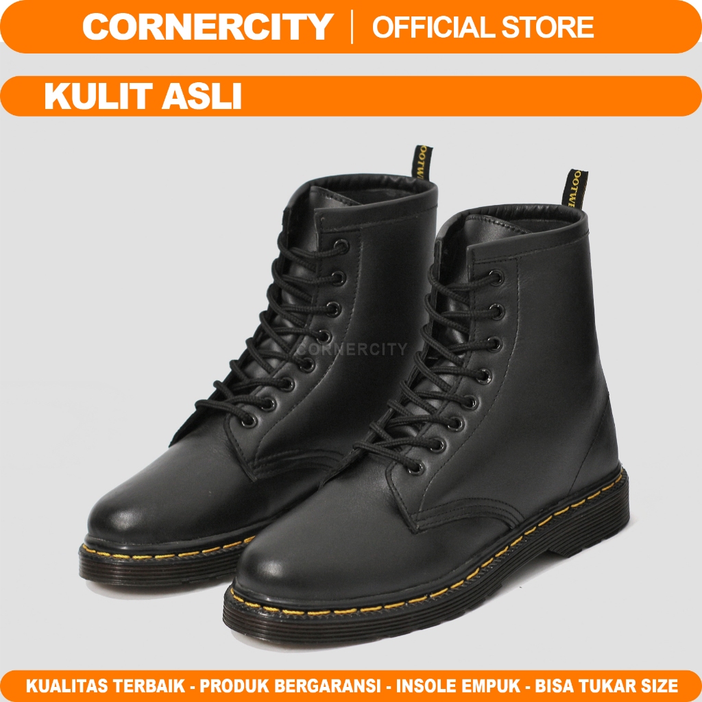 Grena - Sepatu Boots Docmart Tinggi Pria 8 hole Kulit Asli