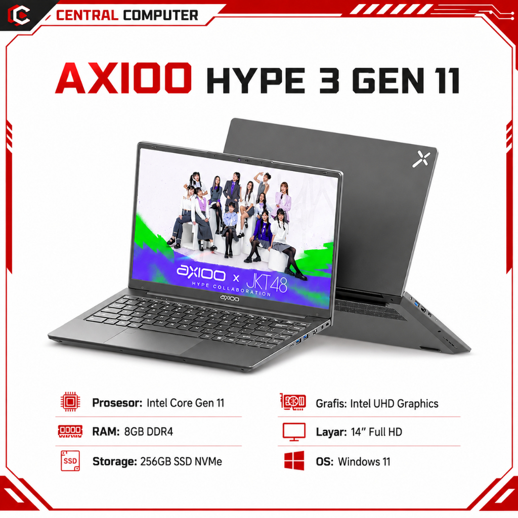 Axioo Hype 3 G11 Intel Core i3-1125G4 RAM 8GB 512GB SSD 14" FHD IPS