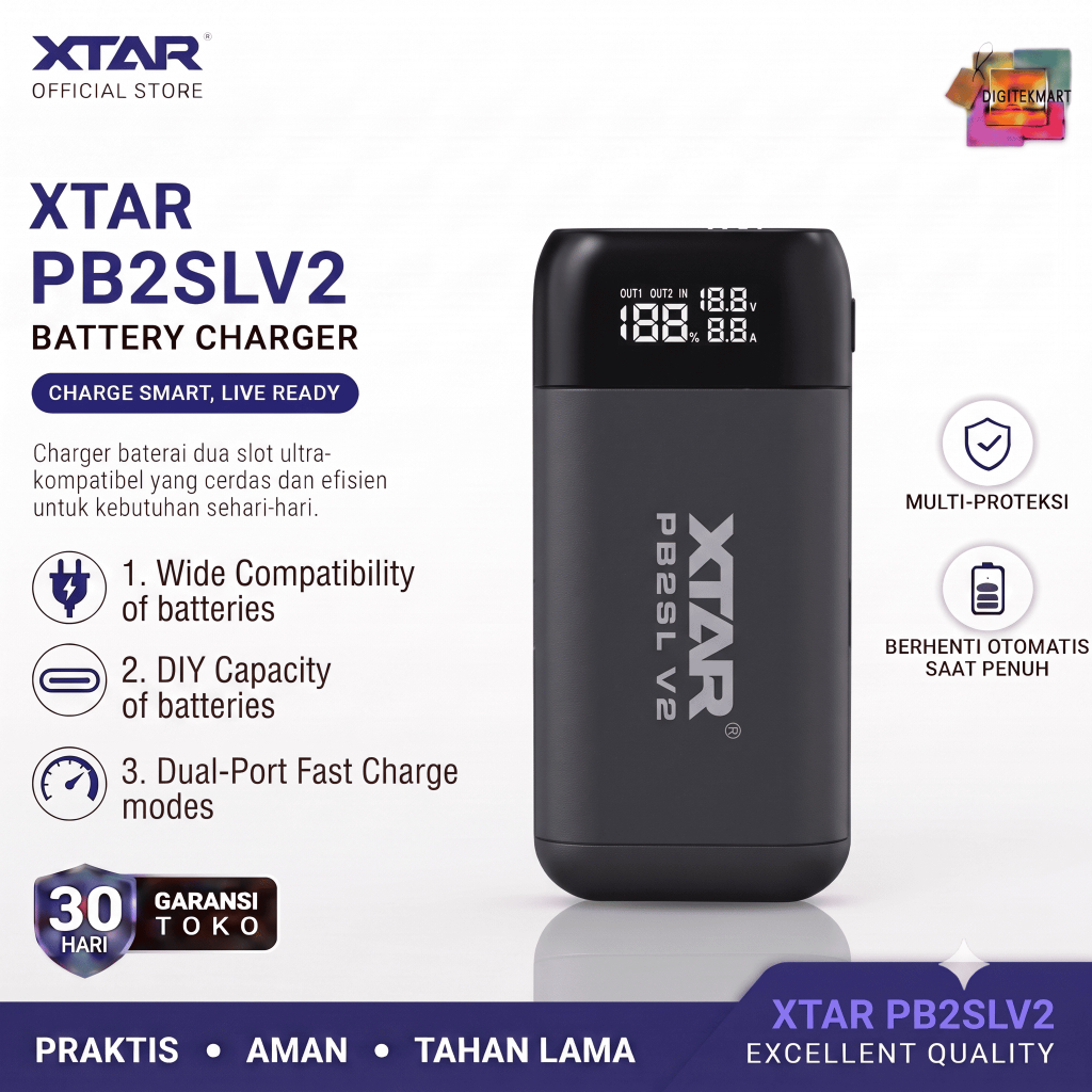 XTAR PB2SL V2 Type-C USB Power Bank Charger, Upgraded Version From PB2SL V1