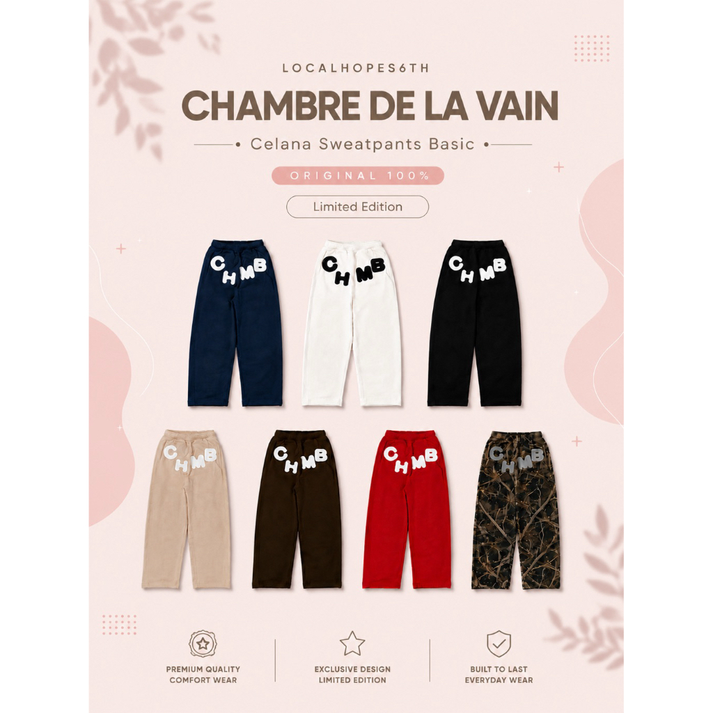 [ORIGINAL 100%] Celana Sweatpants Chambre De La Vain - Sweatpants CHMB - Celana Chmb Purdy Black - C