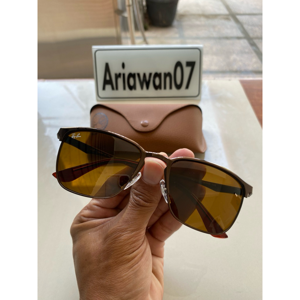 kacamata ray-ban rb 3508 full brown sz 56