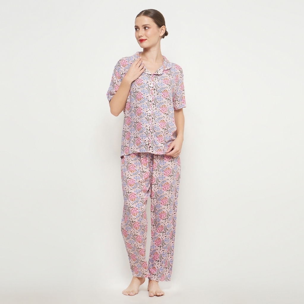 Felancy Baju Tidur bahan Dingin Sleepwear Lovely Floral Viscose 078-PA1108 Promo