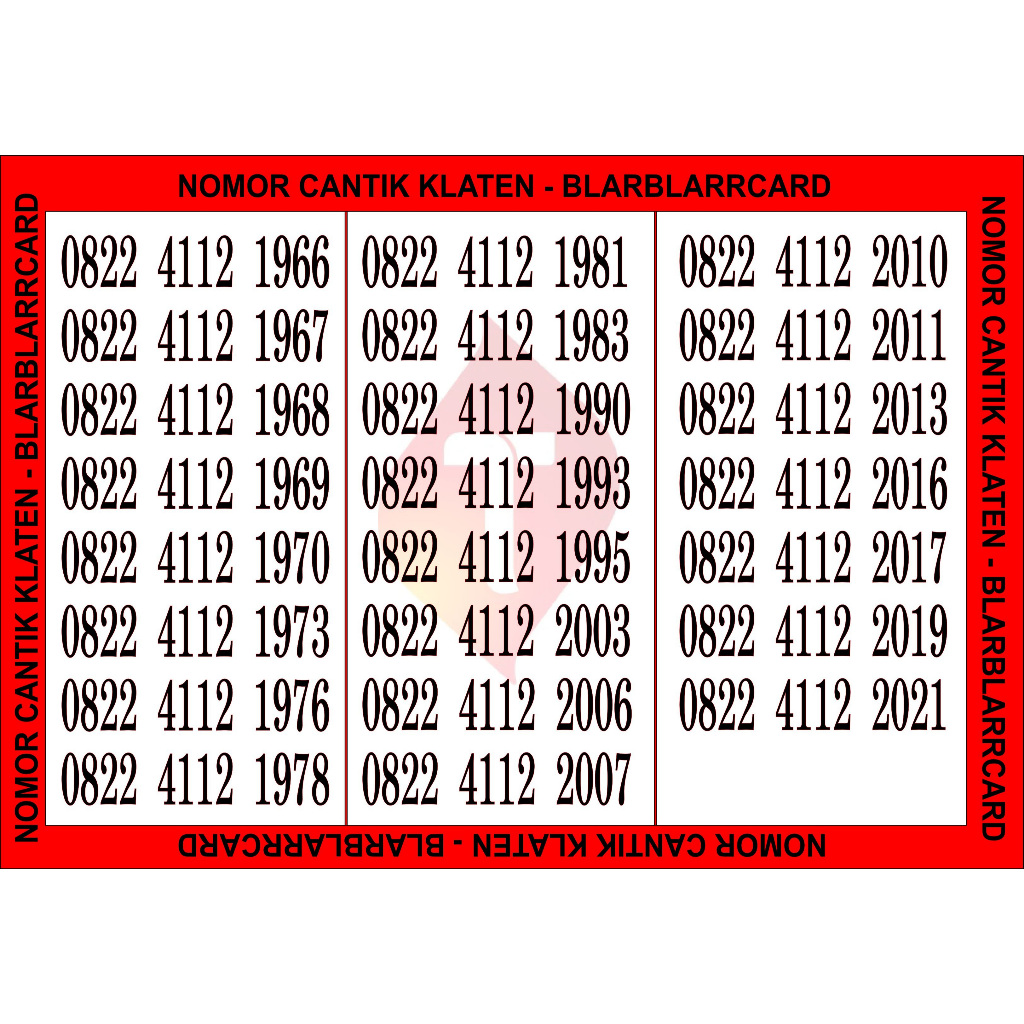 Nomer Tahun / Nomor Cantik Tahun - Perdana Telkomsel Tahun Lahir - Simpati 0822 4112 Tahun Lahir