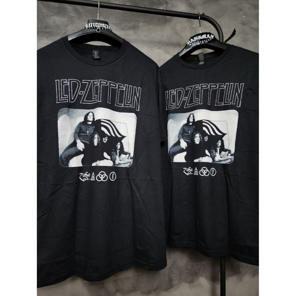 Led Zeppelin Official - Icon Logo Photo Tshirt Kaos Band