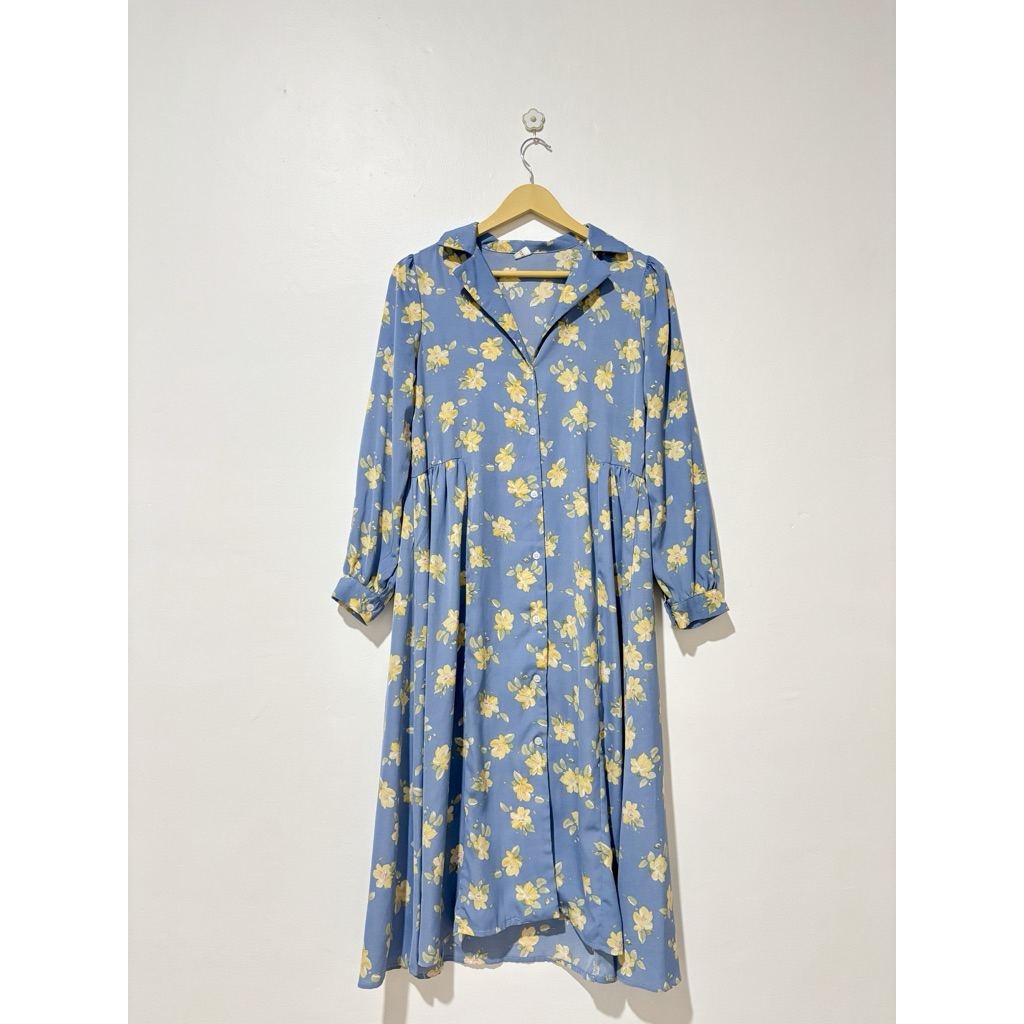 Tunik Motif Bunga Korean Style - Pre loved