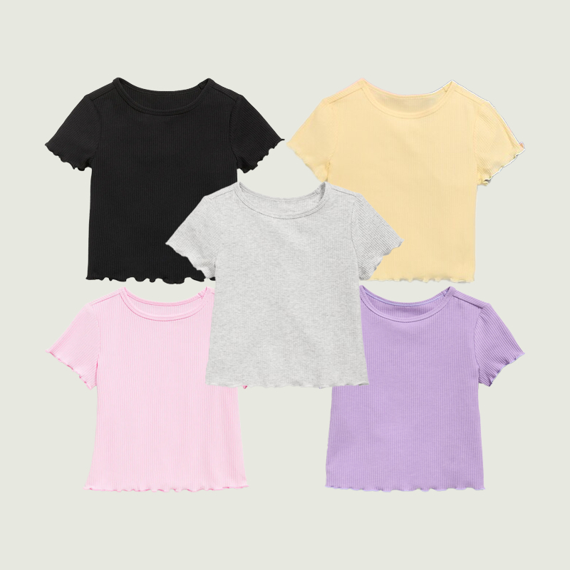 ATASAN KAOS SHORT SLEEVE LETTUCE EDGE FOR TODDLER GIRL
