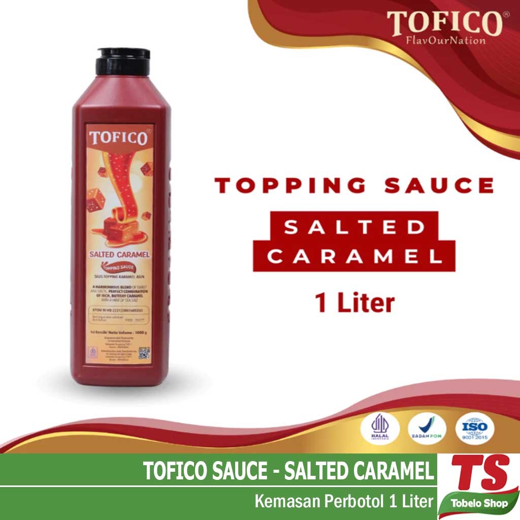 TOFICO SALTED CARAMEL SAUCE TOPPING 1 LITER / TOFICO SALTED CARAMEL SAUCE TOPPING / TOBELOSHOP