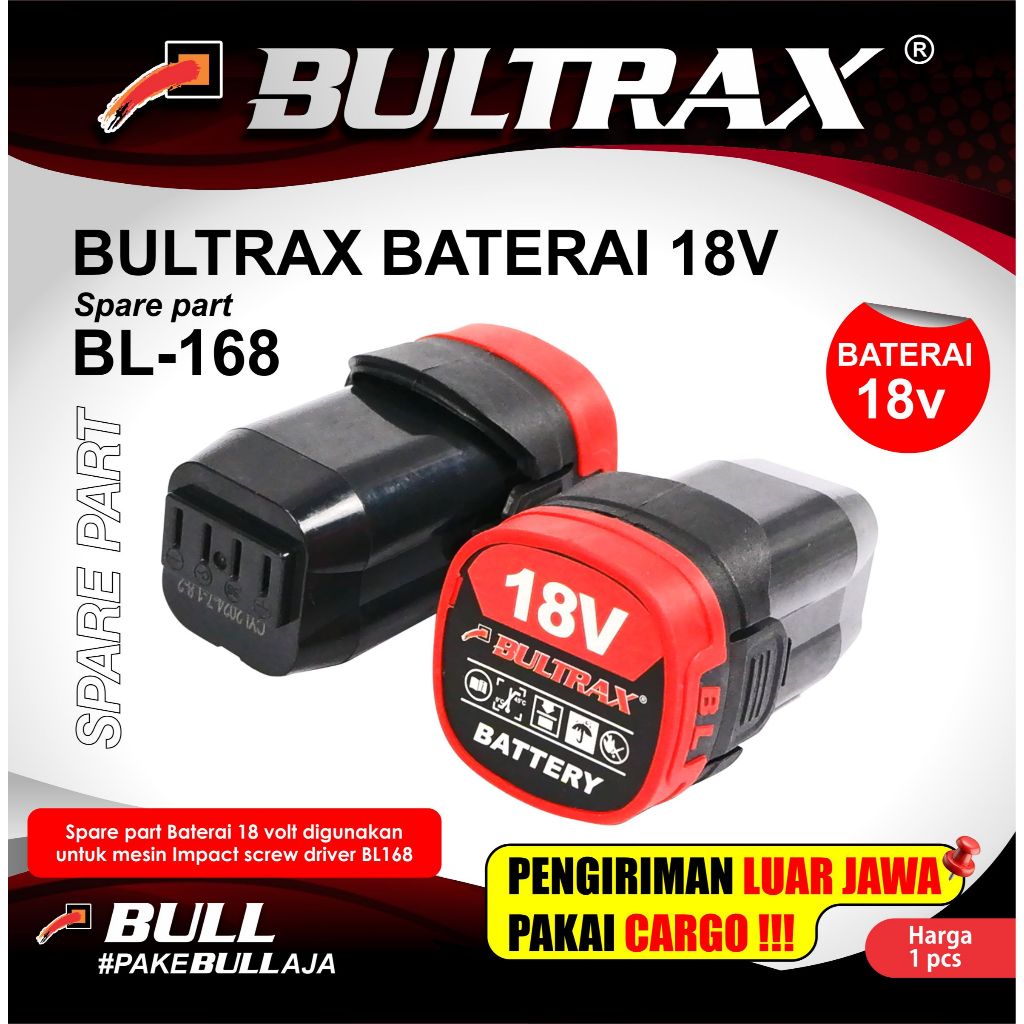 Bultrax sparepart Baterai 18V BL168
