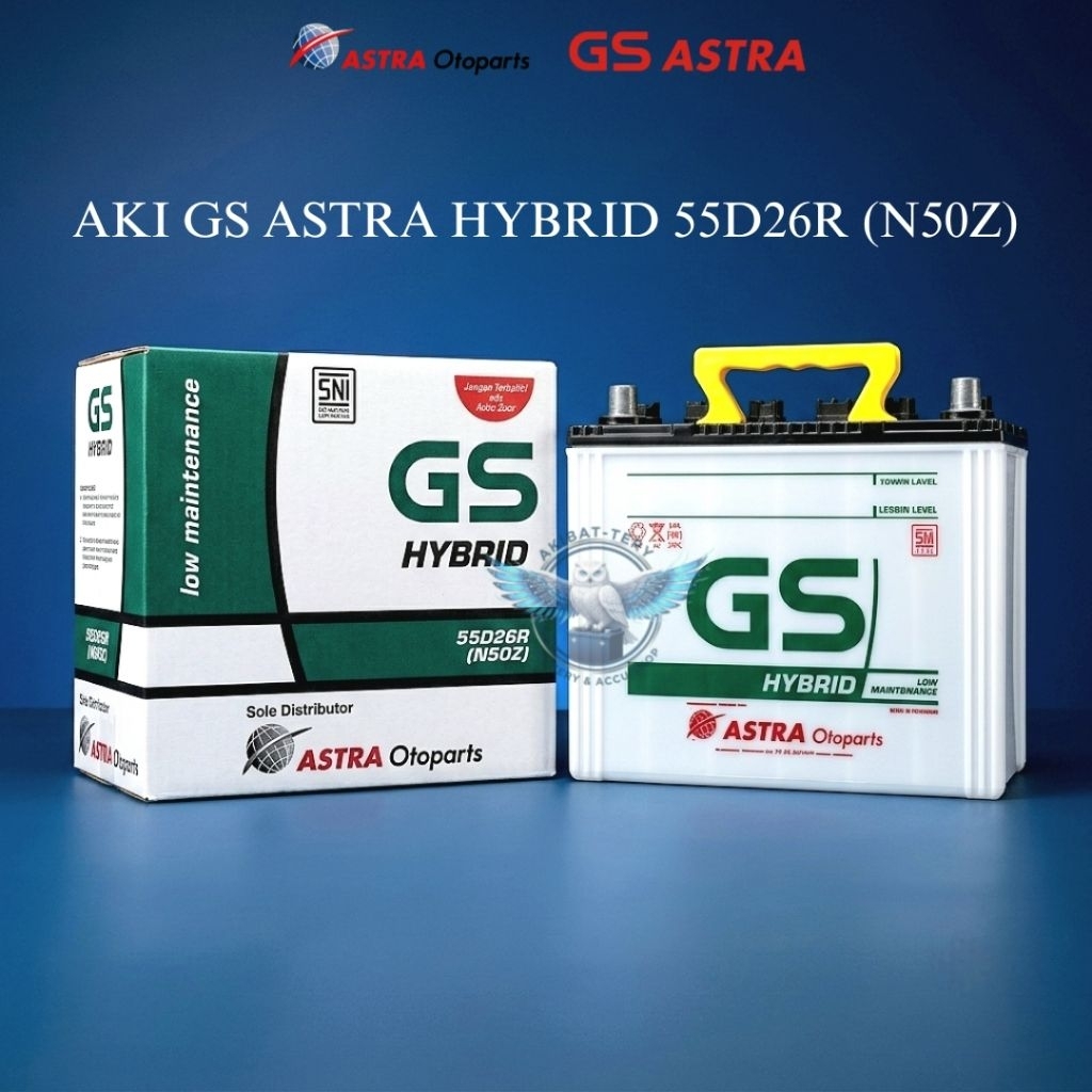 AKI MOBIL BASAH GS ASTRA HYBRID 55D26R (N50Z) 12V 60AH 100% ORIGINAL - Baterai Accu Murah Terjangkau