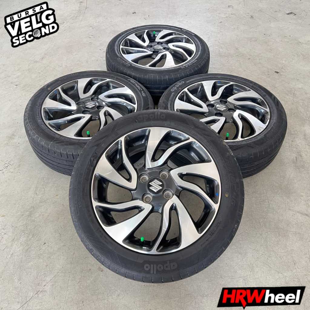 Velg Second Ori STD BALENO R16 H4x100 Hitam Polish Ban 195 55 R16, Ignis, Swift, Vios, Mazda2