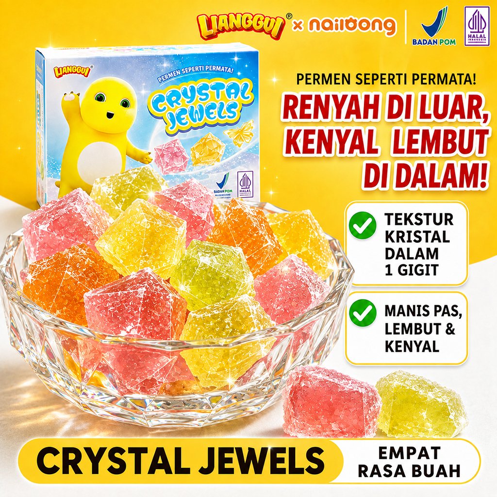 LIANGGUI Cryseal Candy Viral  Permen Jelly Kohakuto 4 Rase Cocok Untuk Pesta dan Pernikahan Permen L
