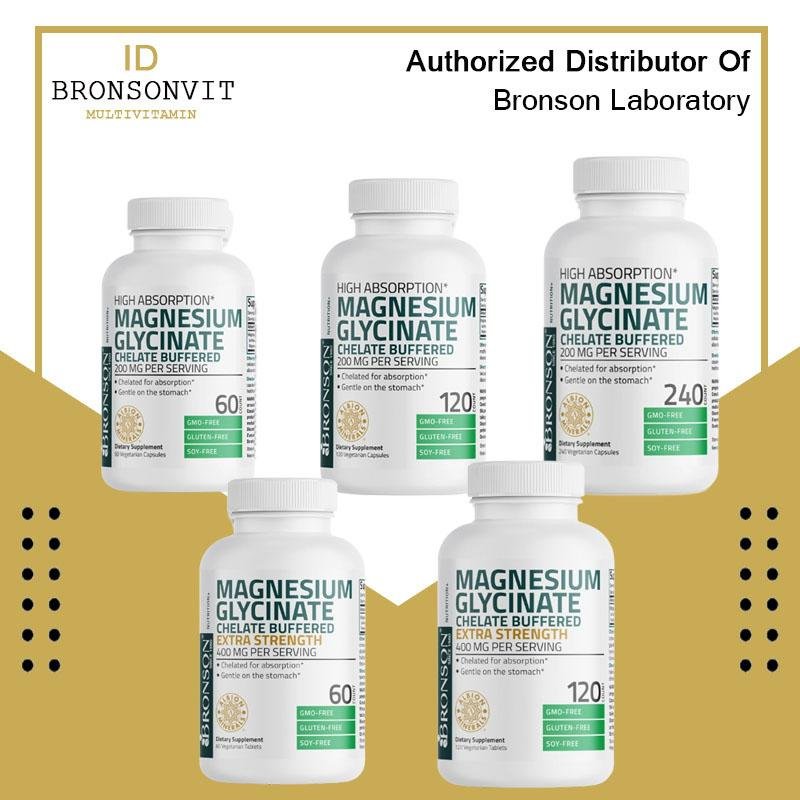 Magnesium Glycinate 200MG / 400MG - Bronson Magnesium Glycinate
