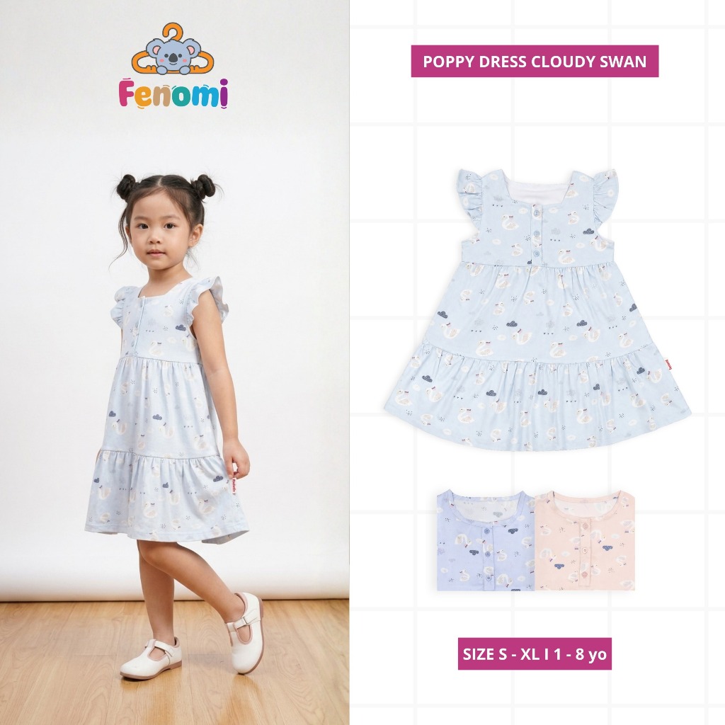 FENOMI - Dress Anak Perempuan 1-8 Tahun Poppy Dress