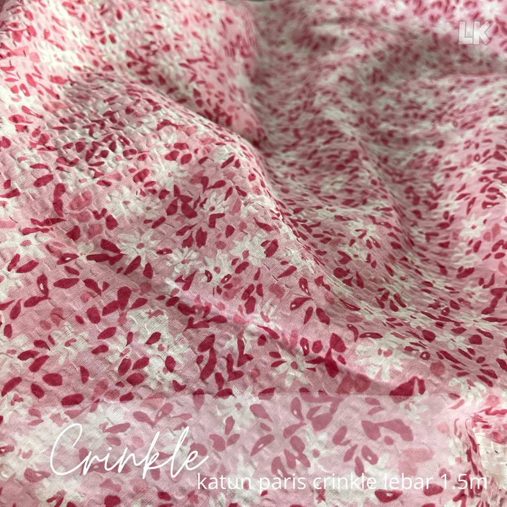 Kain katun paris crinkle - katun crinkle motif - kain crinkle - kain katun crinkle - crinkle cantik 