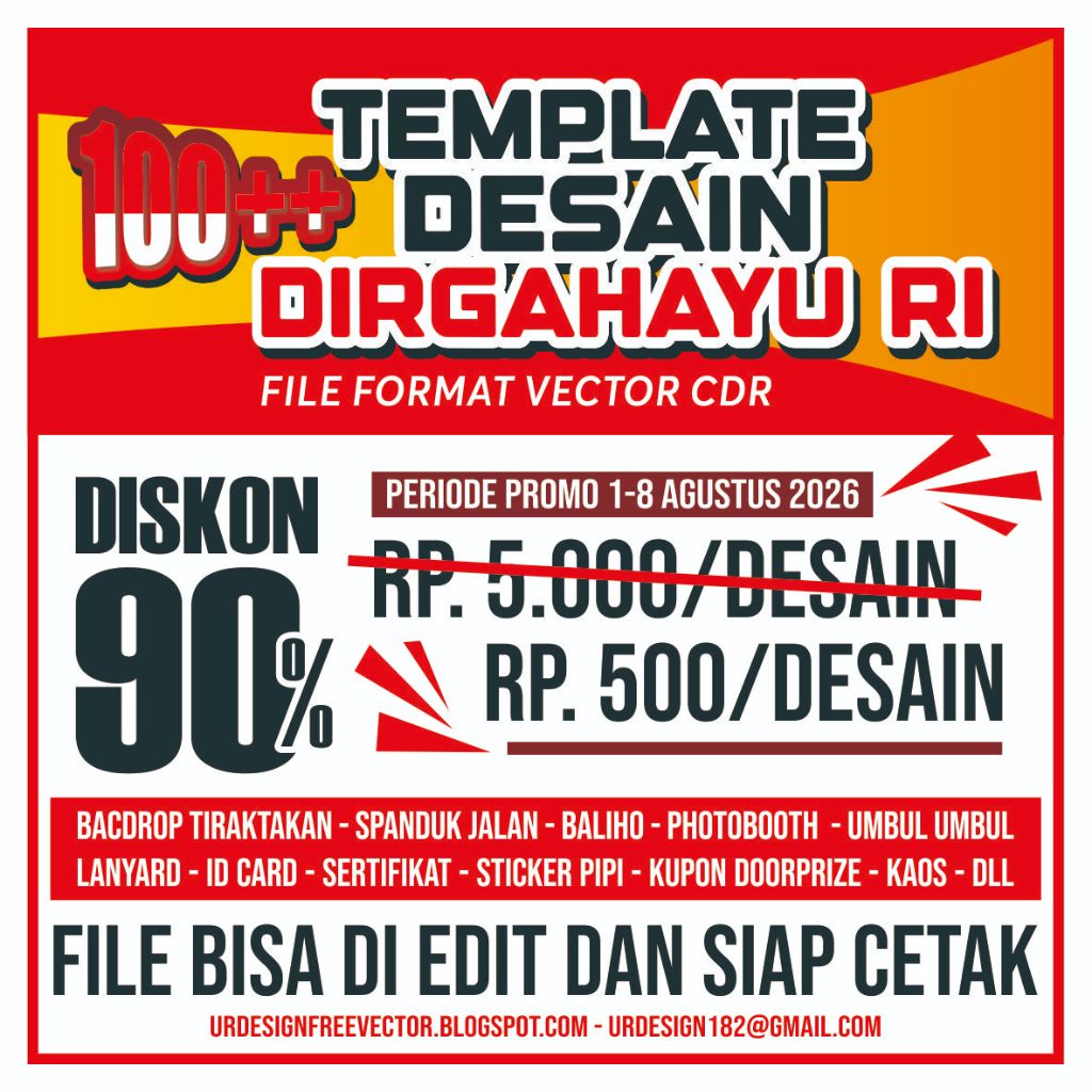 Template Desain Dirgahayu RI File Format Vector CDR Spanduk Baliho Photobooth