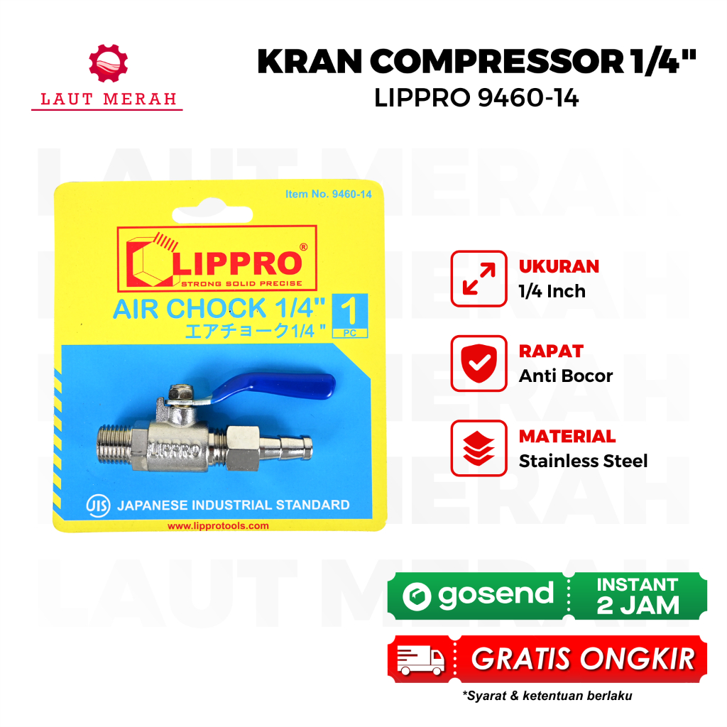 LIPPRO 9460-14 STOP KRAN ANGIN KOMPRESOR UDARA AIR COCK COMPRESSOR