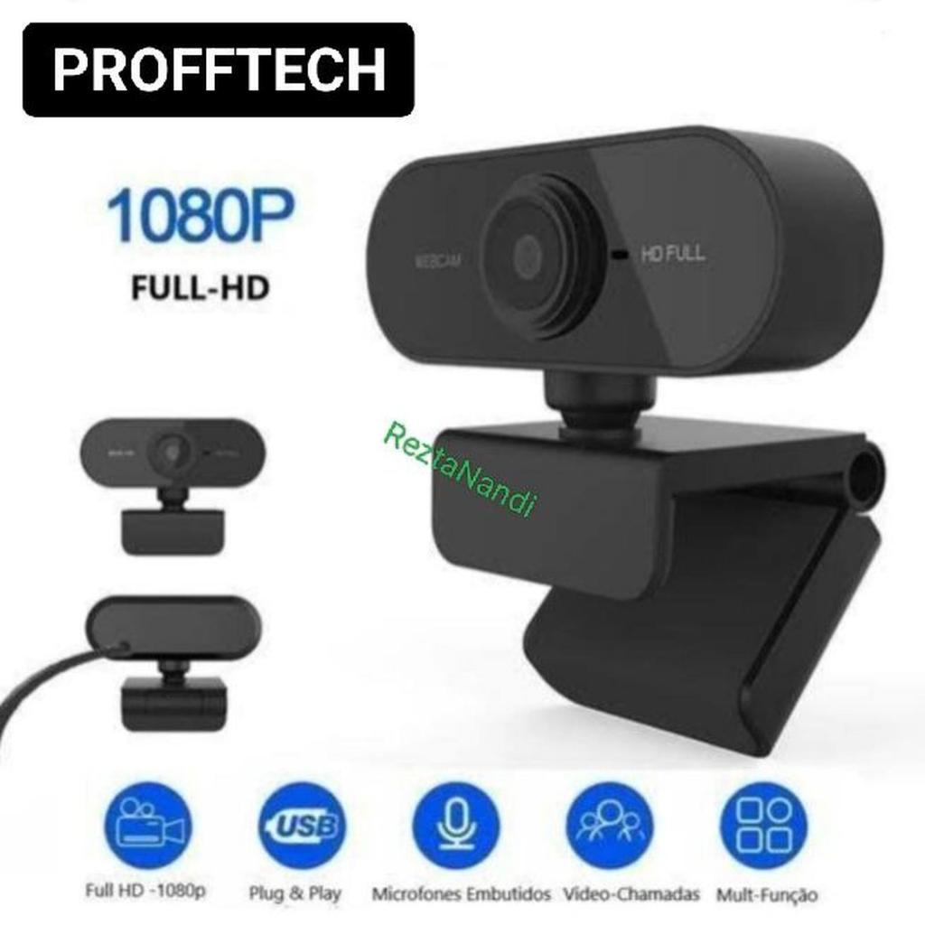 PROFFTECH WEBCAM FHD 1080P 2MP Camera External USB With MIC Microphone 1080 P Kamera Eksternal