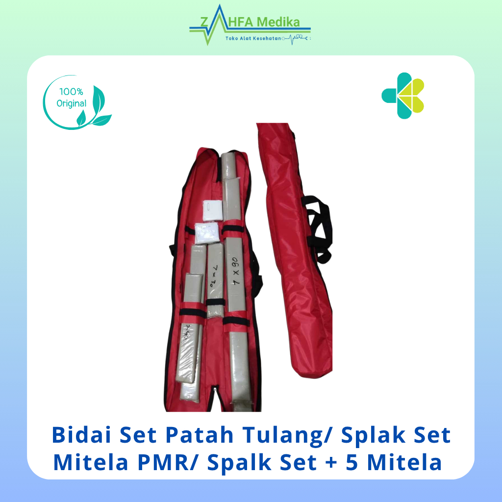 Bidai Set Patah Tulang/ Splak Set Mitela PMR/ Spalk Set + 5 Mitela P3K Lengkap