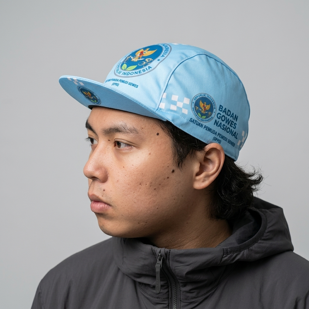 CYCLING CAP | TOPI SEPEDA | TOPI SEPEDA FULL PRINTING | TOPI SEPEDA FEDERAL | 100% POLYESTER BERKUAL