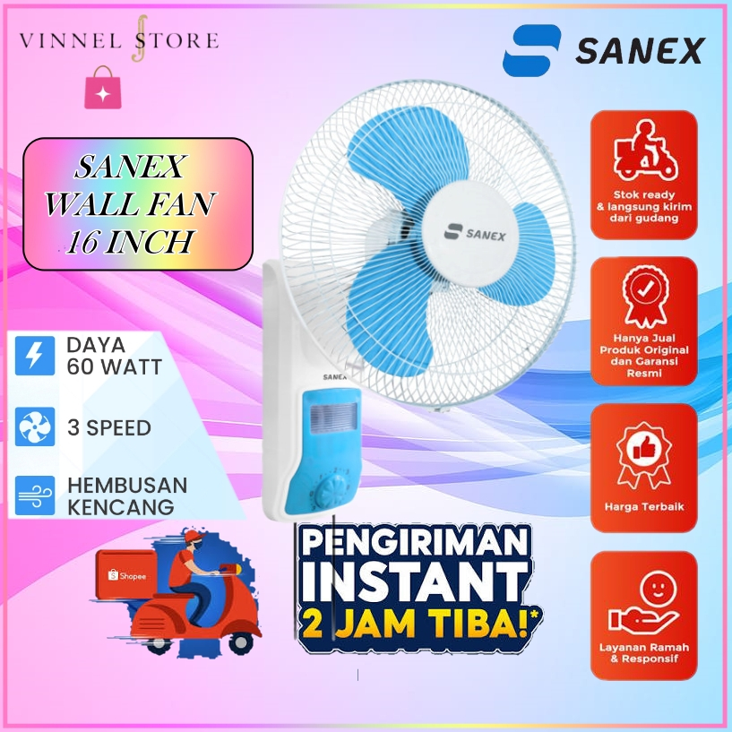 WALL FAN SANEX 16 INCH  / KIPAS ANGIN SANEX 16 INCH / KIPAS DINDING SANEX 16 INCH