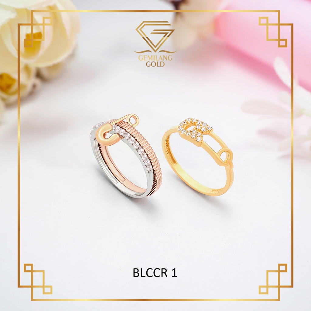 Cincin Emas Ring Peniti Kadar 8K/375 Gemilang Gold ID (BLCCR 1)