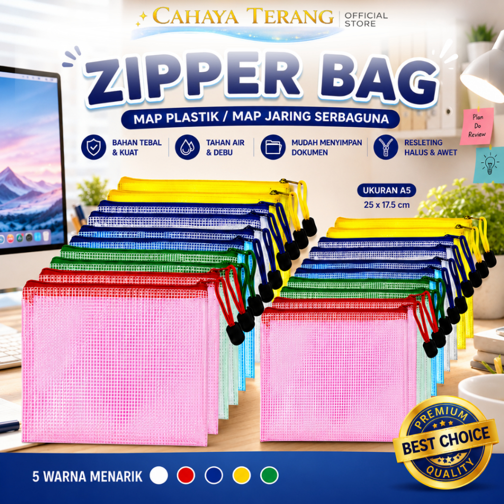 CT ZIPPER BAG /  MAP PLASTIK ZIPPER /MAP JARING / TAS DOKUMEN /  / TAS JARING / TRAVEL POUCH / MAP R