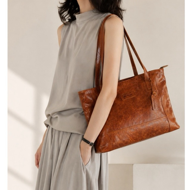 ABEKANI LEATHER TOTE BAG WH012 - Tas Wanita - Tas Bahu Abekani - Tote Bag - Women Bag