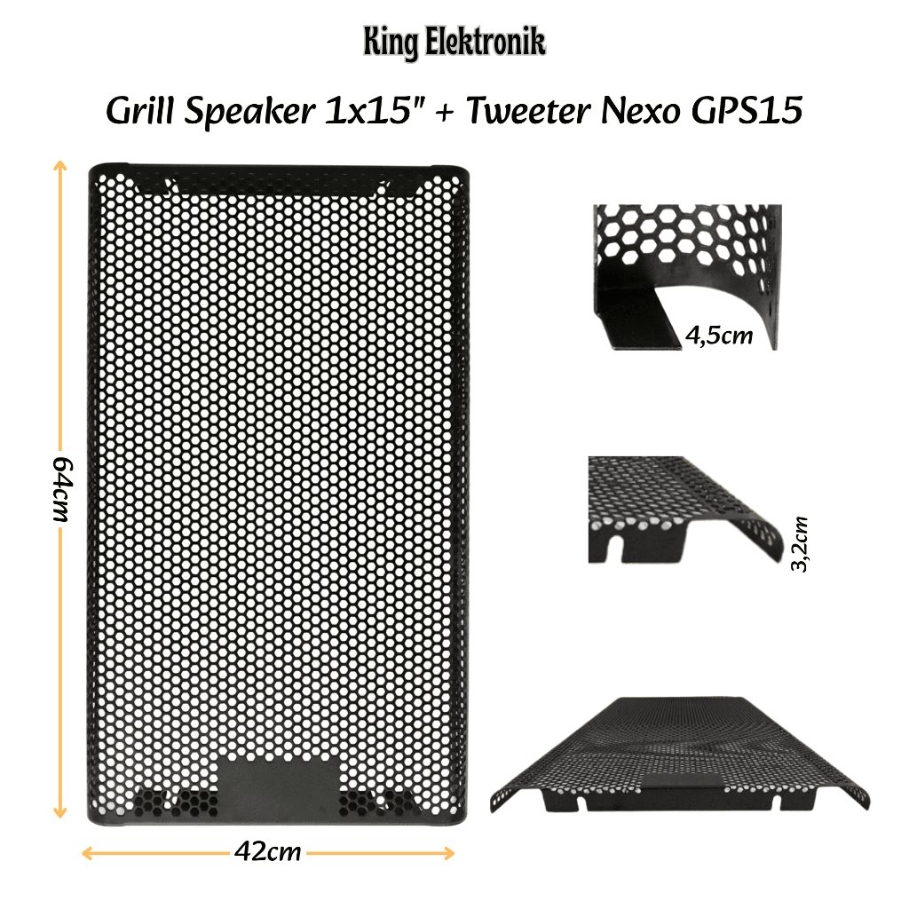 Grill Speaker Besi 1x15 Inch + Tweeter NEXO GPS15 64 x 42cm