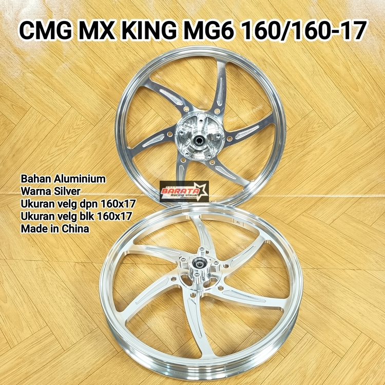 VELG CMG MOTOT MX KING MG6 160/160 RING 17 WARNA SILVER ; HITAM