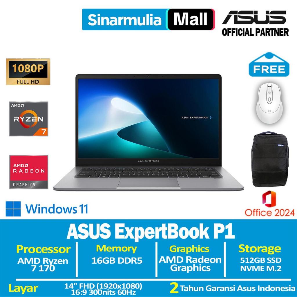 ASUS ExpertBook P1 PM1403CDA Ryzen 7 170 512GB SSD 16GB FHD Win11+OHS